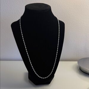 Classic Silver Rope Chain Necklace - Silver